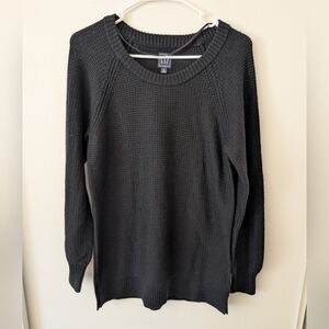 GAP Womens Medium Merino Wool Blend Black Textured Sweater Minimalist Casual
